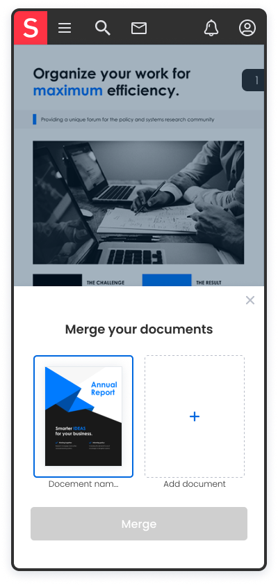 Merging documents prompt