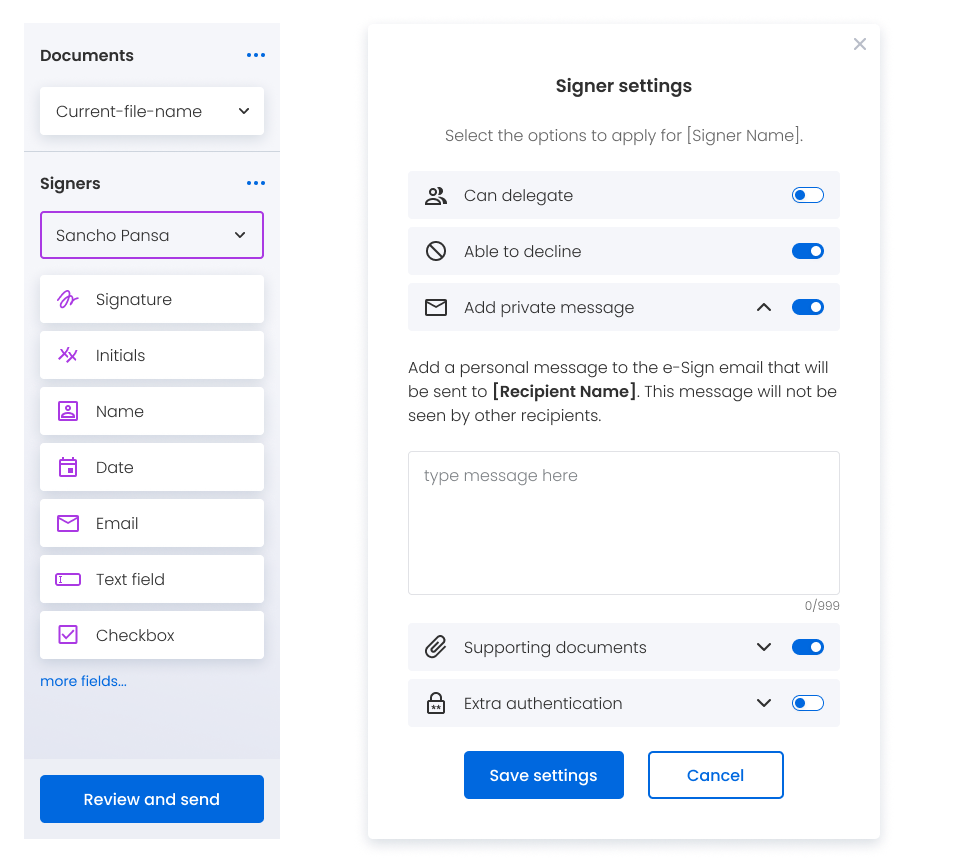 More E-Sign component examples